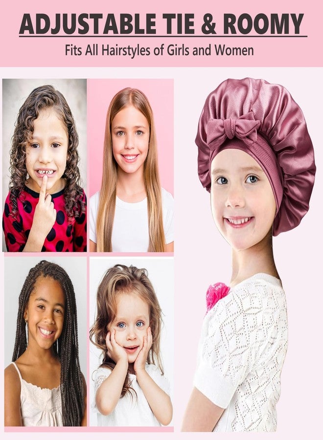 Himoswis Kids Bonnets for Girls, Silk Bonnet for Kids,Toddler Bonnet for Sleeping Rose Gold - Image 5